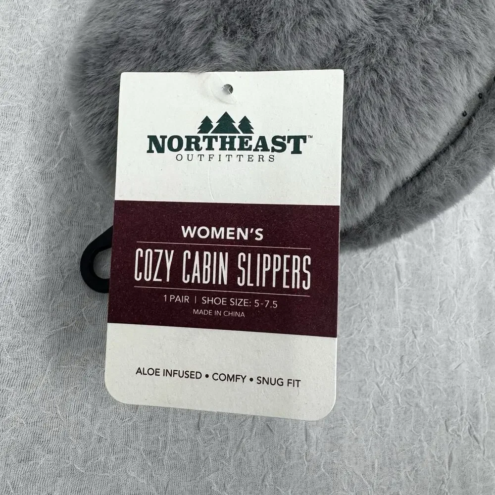 Northeast Outfitters Cozy Cabin Women's Fur Booties S/M Grey